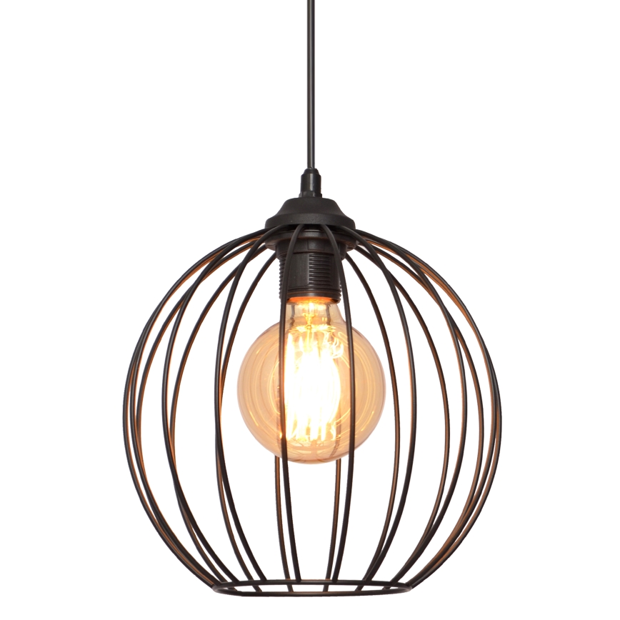 Luster na sajli MERCURE 1xE27/15W/230V pr. 24 cm crno