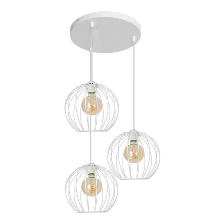 Luster na sajli MERCURE 3xE27/15W/230V bela