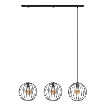 Luster na sajli MERCURE 3xE27/15W/230V crno