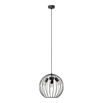 Luster na sajli MERCURE 3xE27/15W/230V pr. 40 cm crno