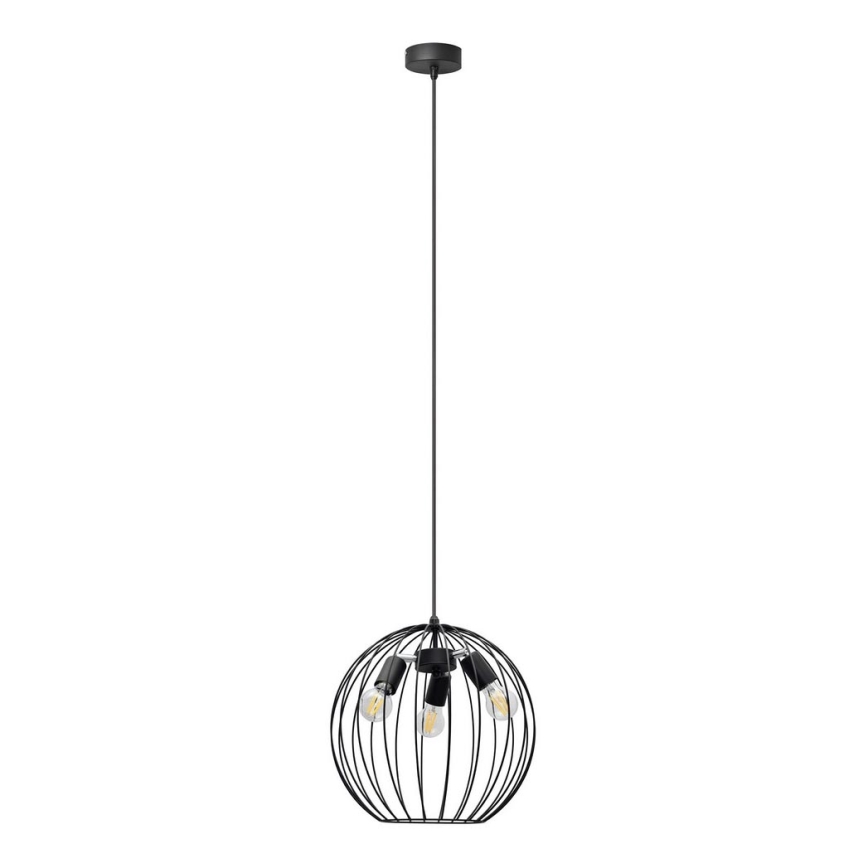 Luster na sajli MERCURE 3xE27/15W/230V pr. 40 cm crno