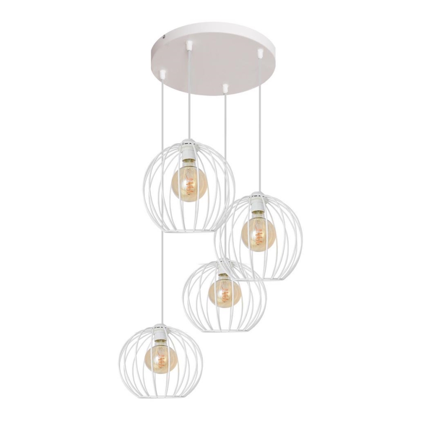 Luster na sajli MERCURE 4xE27/15W/230V bela