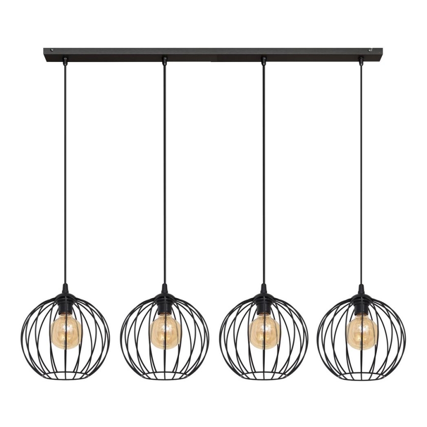 Luster na sajli MERCURE 4xE27/15W/230V crno