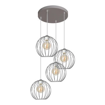 Luster na sajli MERCURE 4xE27/15W/230V sivo