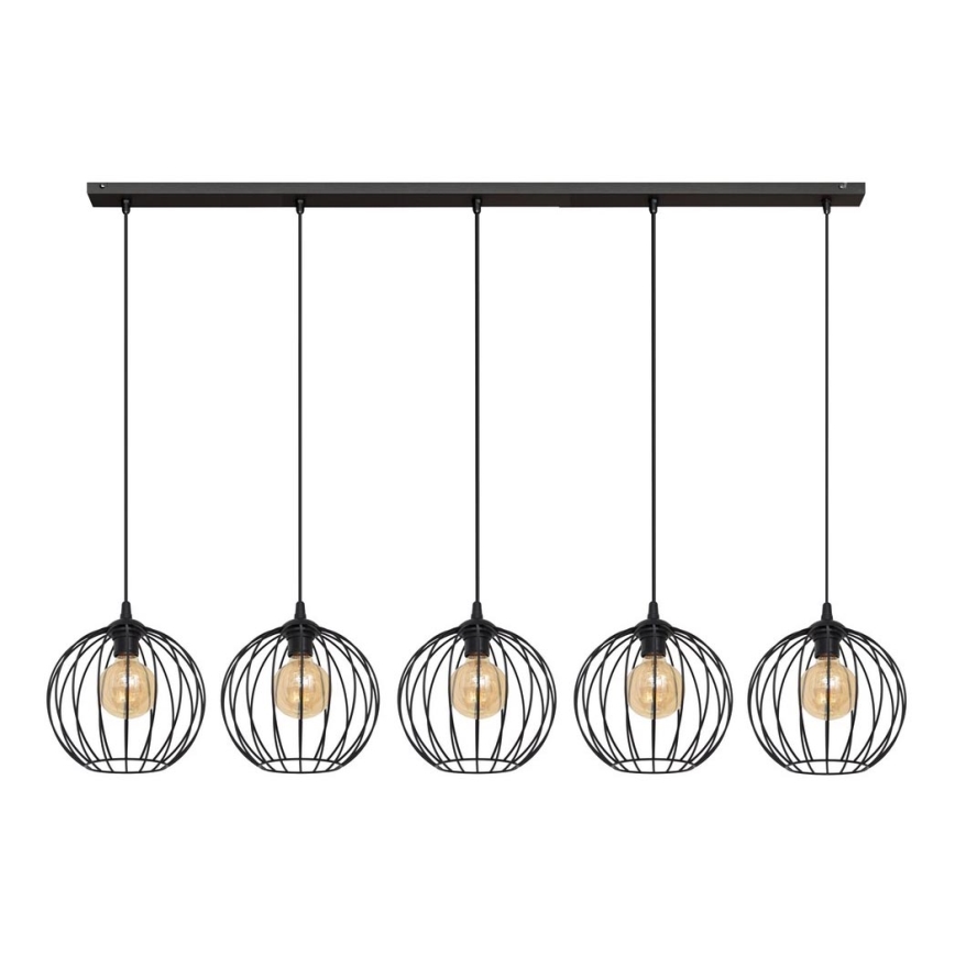 Luster na sajli MERCURE 5xE27/15W/230V crno