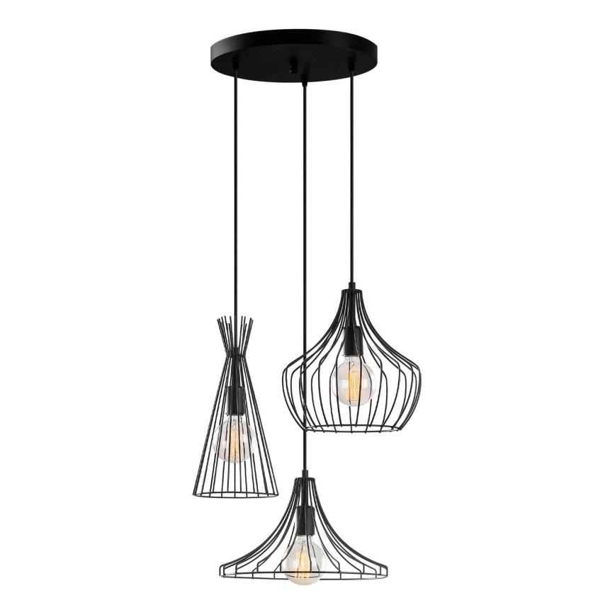 Luster na sajli MEZOPOTAMYA 3xE27/40W/230V crno