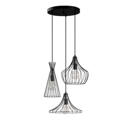 Luster na sajli MEZOPOTAMYA 3xE27/40W/230V crno