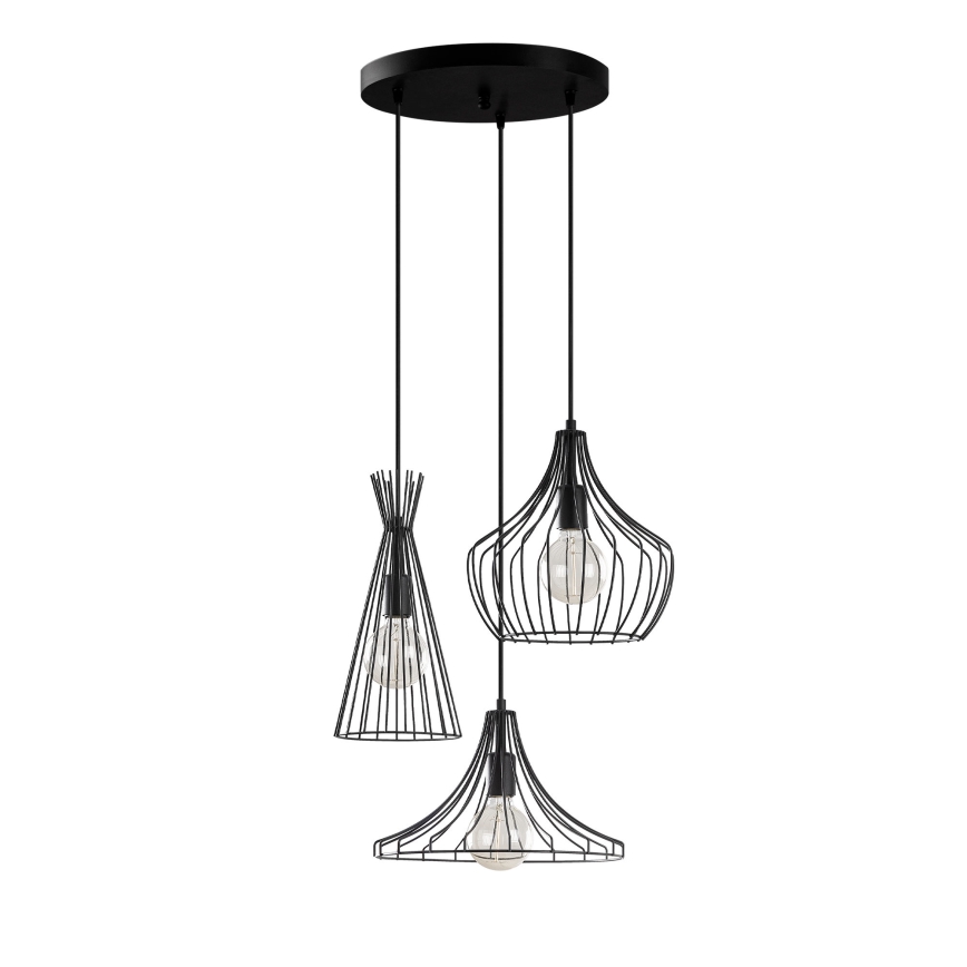 Luster na sajli MEZOPOTAMYA 3xE27/40W/230V crno