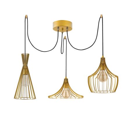 Luster na sajli MEZOPOTAMYA 3xE27/40W/230V pauk zlatna