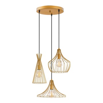 Luster na sajli MEZOPOTAMYA 3xE27/40W/230V zlatna