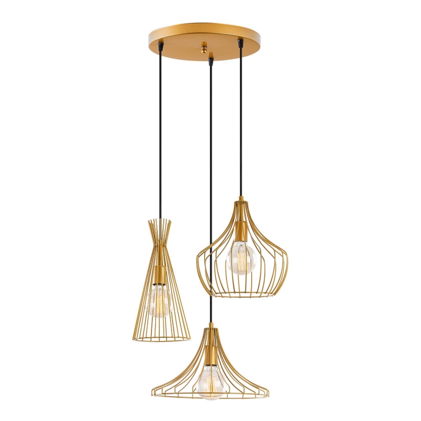 Luster na sajli MEZOPOTAMYA 3xE27/40W/230V zlatna