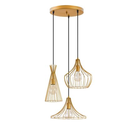 Luster na sajli MEZOPOTAMYA 3xE27/40W/230V zlatna
