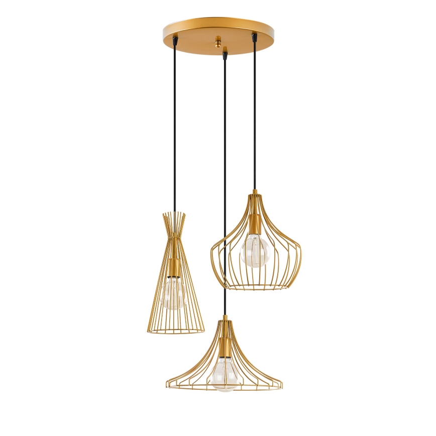 Luster na sajli MEZOPOTAMYA 3xE27/40W/230V zlatna