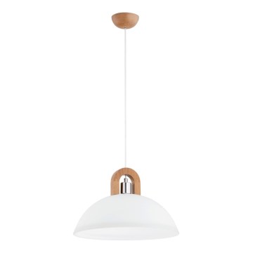 Luster na sajli MIGOT 1xE27/15W/230V bež/sjajni krom