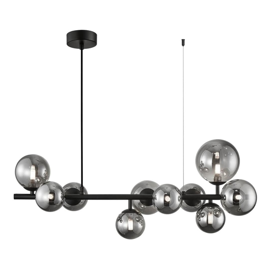 Luster na sajli MILA 10xG9/9W/230V crno/sivo