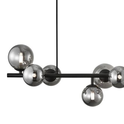 Luster na sajli MILA 10xG9/9W/230V crno/sivo