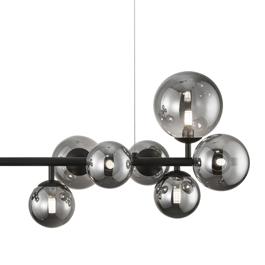 Luster na sajli MILA 10xG9/9W/230V crno/sivo