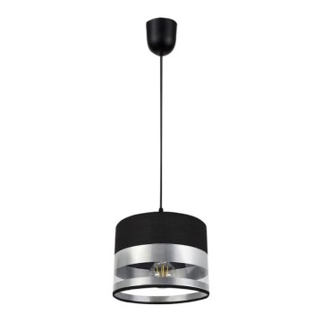 Luster na sajli MILO 1xE27/60W/230V srebrno/crno
