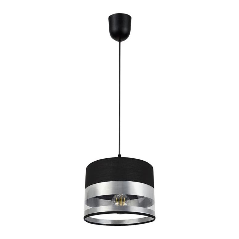 Luster na sajli MILO 1xE27/60W/230V srebrno/crno