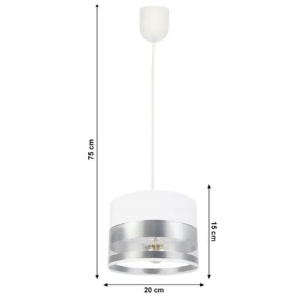 Luster na sajli MILO 1xE27/60W/230V srebrno