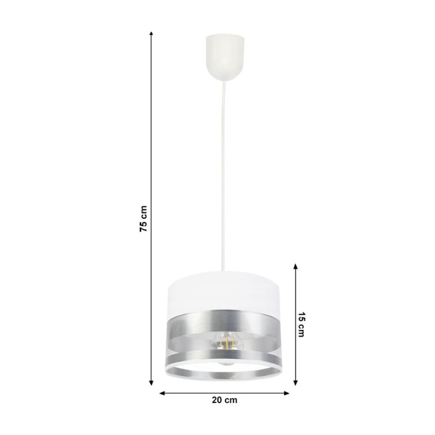 Luster na sajli MILO 1xE27/60W/230V srebrno