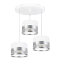 Luster na sajli MILO 3xE27/60W/230V, srebrne boje