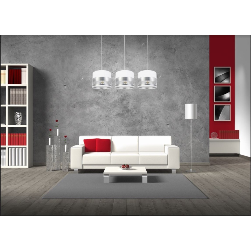 Luster na sajli MILO 3xE27/60W/230V srebrno
