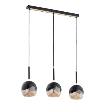 Luster na sajli MILTONA 3xE27/60W/230V crno/bež