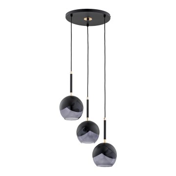 Luster na sajli MILTONA 3xE27/60W/230V crno/sivo