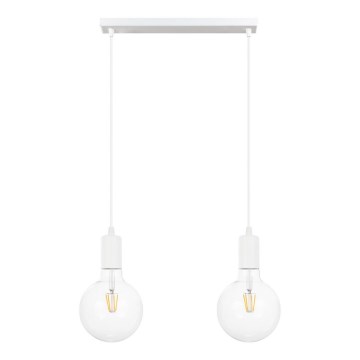 Luster na sajli MIROS 2xE27/60W/230V bela