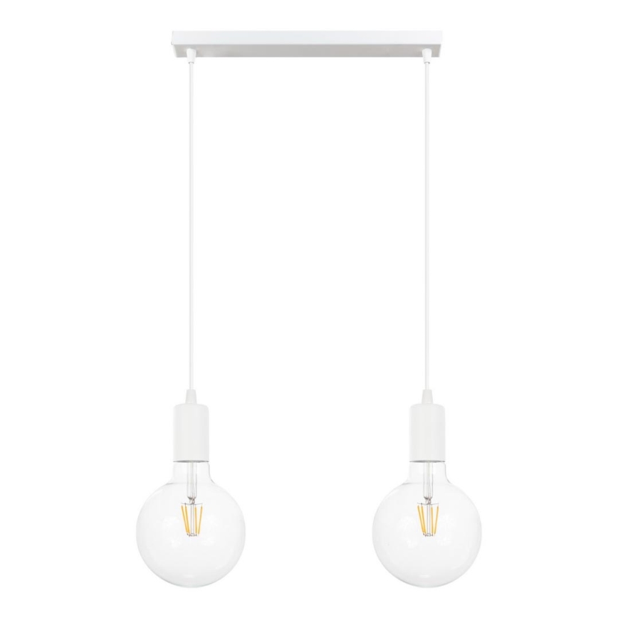 Luster na sajli MIROS 2xE27/60W/230V bela