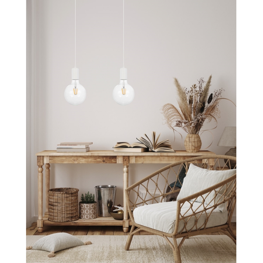 Luster na sajli MIROS 2xE27/60W/230V bela