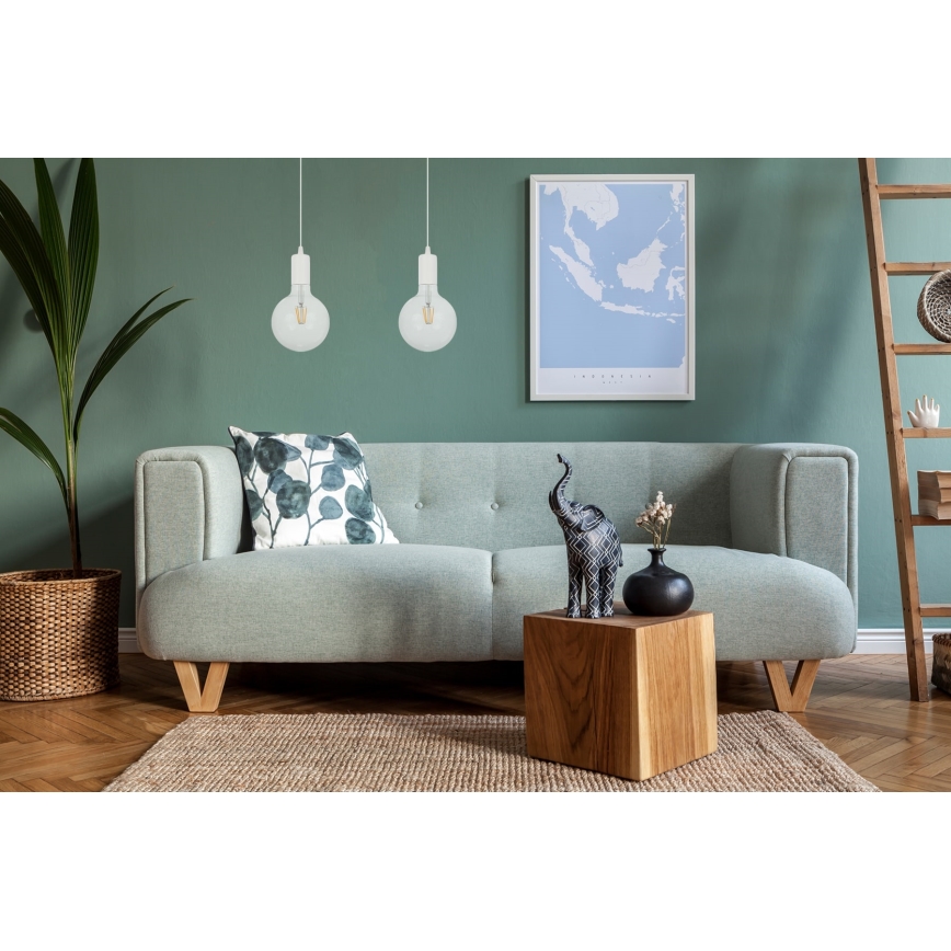 Luster na sajli MIROS 2xE27/60W/230V bela