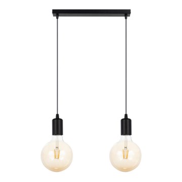 Luster na sajli MIROS 2xE27/60W/230V crno