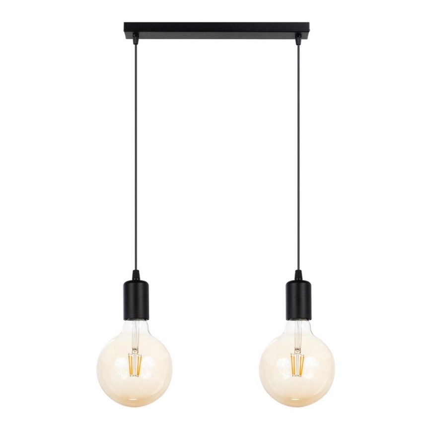 Luster na sajli MIROS 2xE27/60W/230V crno
