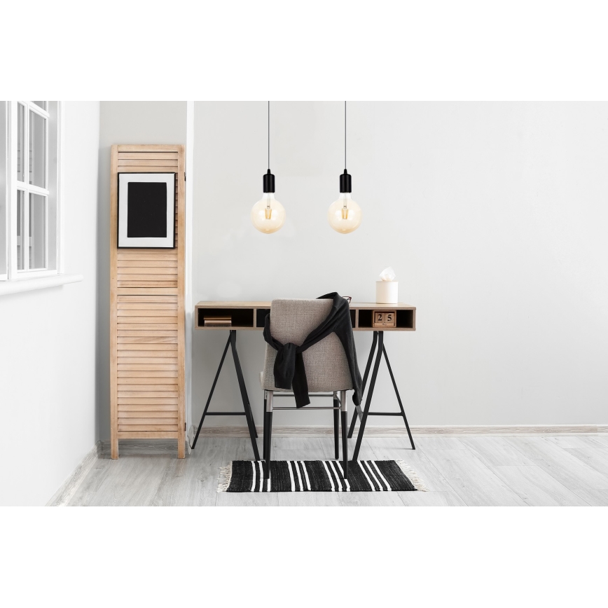 Luster na sajli MIROS 2xE27/60W/230V crno