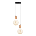 Luster na sajli MIROS, 2xE27/60W/230V, okrugao, crne/bakrene boje