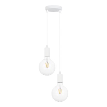 Luster na sajli MIROS 2xE27/60W/230V okrugli bela