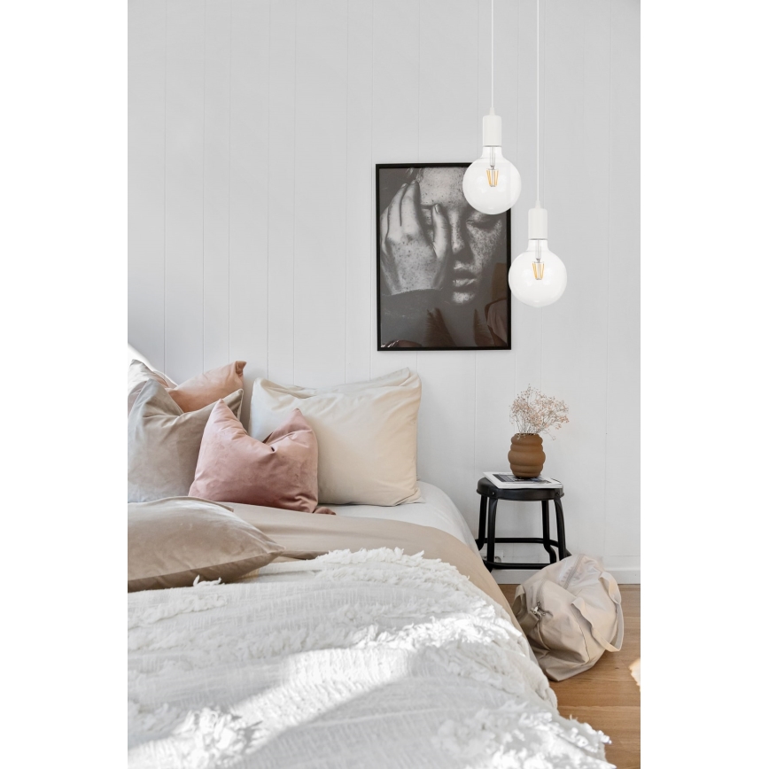 Luster na sajli MIROS 2xE27/60W/230V okrugli bela