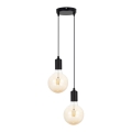Luster na sajli MIROS 2xE27/60W/230V okrugli crno
