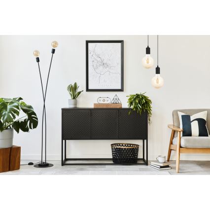 Luster na sajli MIROS 2xE27/60W/230V okrugli crno