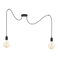 Luster na sajli MIROS 2xE27/60W/230V pauk crno