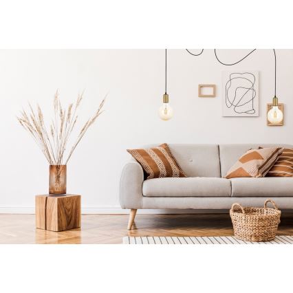 Luster na sajli MIROS 2xE27/60W/230V pauk crno/zlatna
