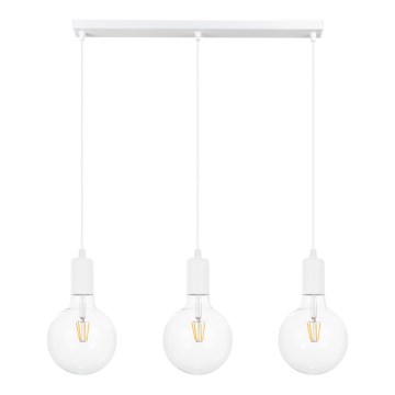 Luster na sajli MIROS 3xE27/60W/230V bela
