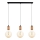 Luster na sajli MIROS 3xE27/60W/230V crno/bakrena