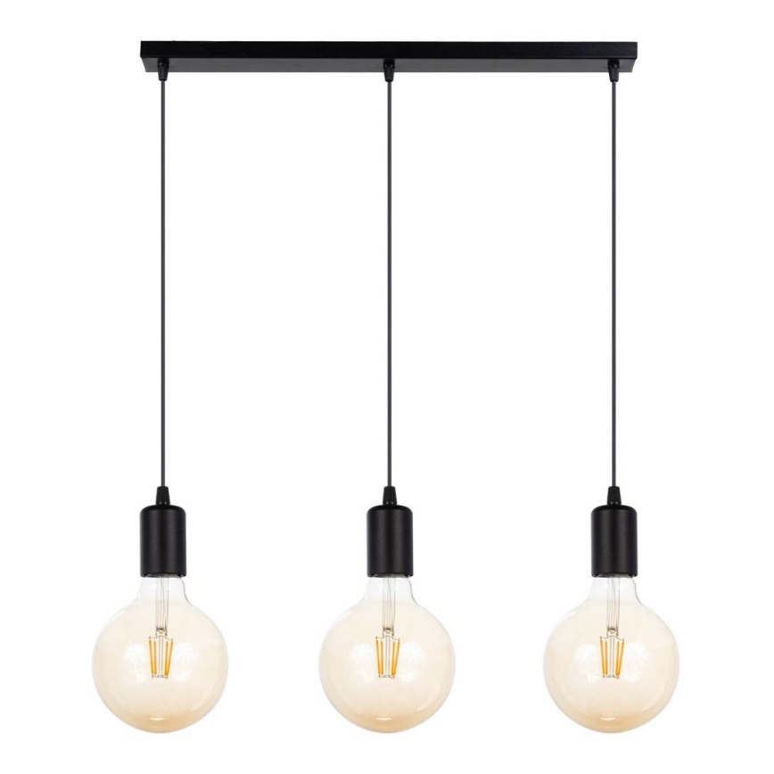 Luster na sajli MIROS 3xE27/60W/230V crno