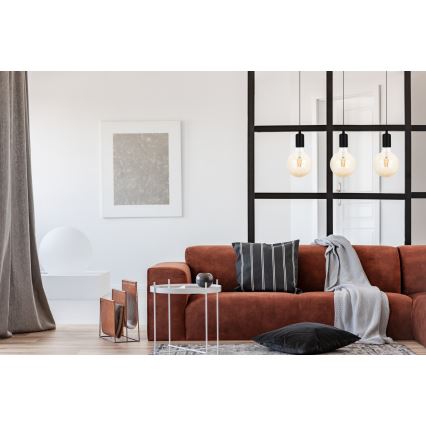 Luster na sajli MIROS 3xE27/60W/230V crno