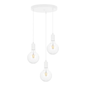 Luster na sajli MIROS 3xE27/60W/230V okrugli beli