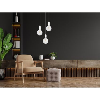 Luster na sajli MIROS 3xE27/60W/230V okrugli beli