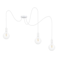 Luster na sajli MIROS 3xE27/60W/230V pauk bela